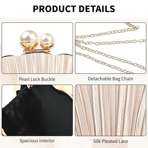 Women's Evening Handbags,Clutch Bag,Pearl Clutch,Seashell Purse,Dress Evening Bag,Women's Wedding Party in Kuwait