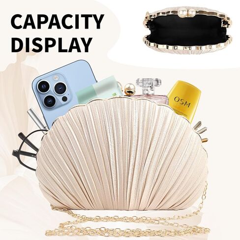 Women's Evening Handbags,Clutch Bag,Pearl Clutch,Seashell Purse,Dress Evening Bag,Women's Wedding Party in Kuwait