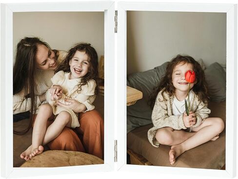 4 × 6 صورة مزدوجة إطار مفصلي قابلة للطي على الطاولة ، خشب الفتحتين 4x6 صورة مزدوجة إطار الصورة مع شاتر مقاوم زجاجي ، أسود in Kuwait