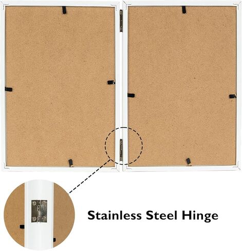 4 × 6 صورة مزدوجة إطار مفصلي قابلة للطي على الطاولة ، خشب الفتحتين 4x6 صورة مزدوجة إطار الصورة مع شاتر مقاوم زجاجي ، أسود in Kuwait