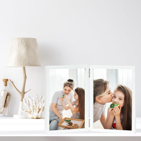 4 × 6 صورة مزدوجة إطار مفصلي قابلة للطي على الطاولة ، خشب الفتحتين 4x6 صورة مزدوجة إطار الصورة مع شاتر مقاوم زجاجي ، أسود in Kuwait