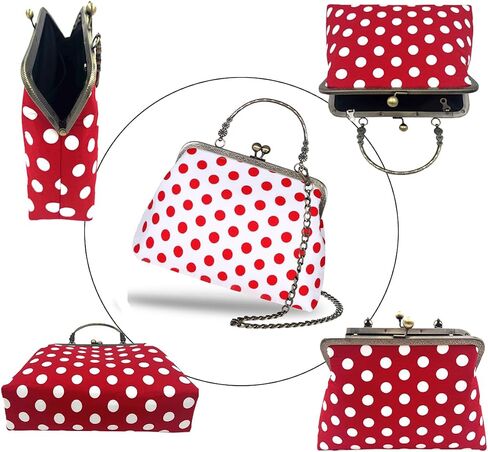 Evening Bag Vintage Purse Kiss Lock Purses and Handbags for Women Floral Canvas Handbag in Saudi Arabia
