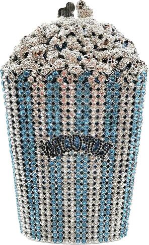 Popcorn Crystal Clutch Bag Women Novelty Evening Handbags Bridal Party Dinner Rhinestone Clutch Purse Wedding Bag,Mini in Saudi Arabia