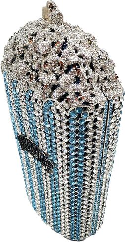 Popcorn Crystal Clutch Bag Women Novelty Evening Handbags Bridal Party Dinner Rhinestone Clutch Purse Wedding Bag,Mini in Saudi Arabia