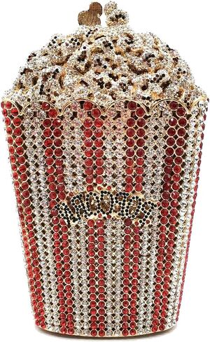 Popcorn Crystal Clutch Bag Women Novelty Evening Handbags Bridal Party Dinner Rhinestone Clutch Purse Wedding Bag,Mini in Saudi Arabia