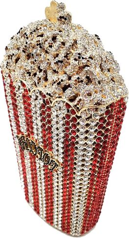 Popcorn Crystal Clutch Bag Women Novelty Evening Handbags Bridal Party Dinner Rhinestone Clutch Purse Wedding Bag,Mini in Saudi Arabia