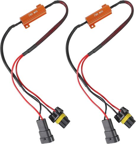 2pcs H11 Load Resistors Adapter Load Resistor Kits Relay Harness Adapter Load Resistor for Fog Lights Flashing Error Code Anti Hyper Flash (H11 50W) in Saudi Arabia