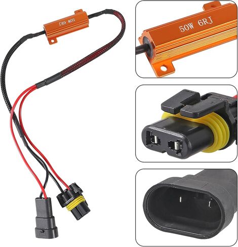 2pcs H11 Load Resistors Adapter Load Resistor Kits Relay Harness Adapter Load Resistor for Fog Lights Flashing Error Code Anti Hyper Flash (H11 50W) in Saudi Arabia