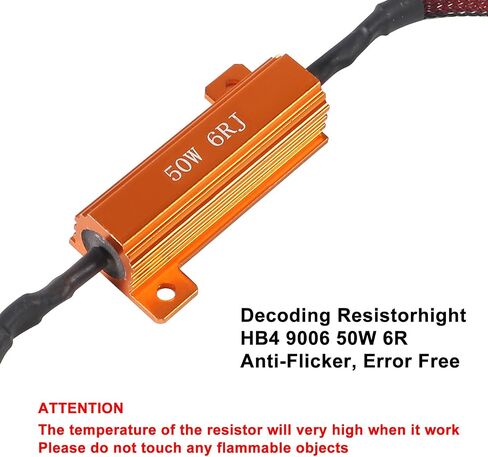 2pcs H11 Load Resistors Adapter Load Resistor Kits Relay Harness Adapter Load Resistor for Fog Lights Flashing Error Code Anti Hyper Flash (H11 50W) in Saudi Arabia