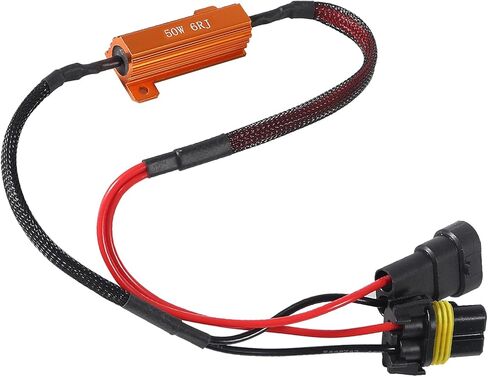 2pcs H11 Load Resistors Adapter Load Resistor Kits Relay Harness Adapter Load Resistor for Fog Lights Flashing Error Code Anti Hyper Flash (H11 50W) in Saudi Arabia