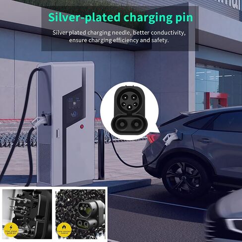 CCS1 to CCS2 Adapter EV Charger Adpater DC 1000V 250A and AC 32A EV Charger Connector Type 1 to Type 2 Adapter SAE j1772 to IEC62196(Black) in Saudi Arabia