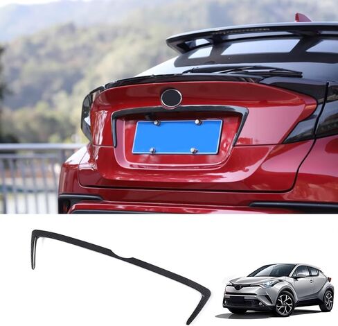 Car Accessories Tail Gate Grille Decoration Protector Guard Plate Fit For Toyota C-HR CHR 2018-2023 Rear Exterior Trunk Streamer Cover Trim Carbon Fiber ABS 1 PC in Saudi Arabia