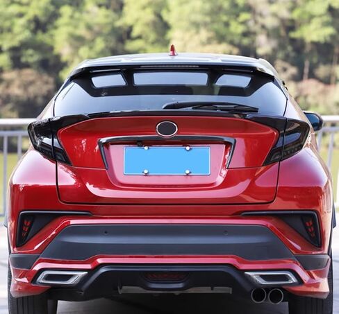 Car Accessories Tail Gate Grille Decoration Protector Guard Plate Fit For Toyota C-HR CHR 2018-2023 Rear Exterior Trunk Streamer Cover Trim Carbon Fiber ABS 1 PC in Saudi Arabia