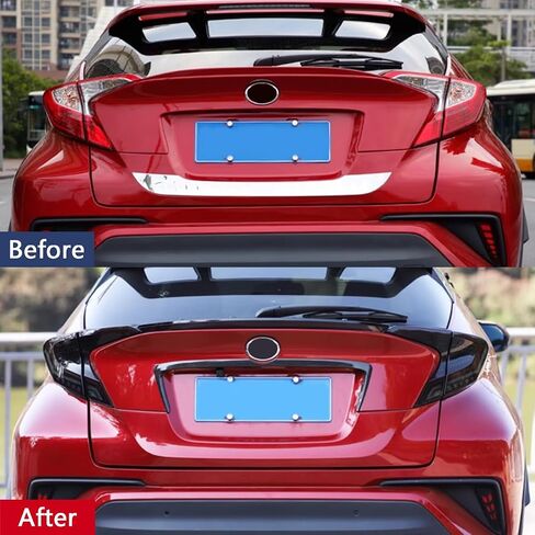 Car Accessories Tail Gate Grille Decoration Protector Guard Plate Fit For Toyota C-HR CHR 2018-2023 Rear Exterior Trunk Streamer Cover Trim Carbon Fiber ABS 1 PC in Saudi Arabia