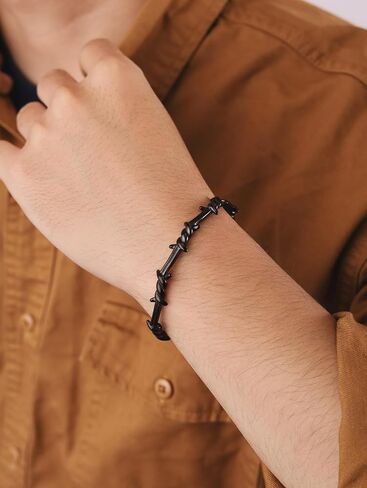 Haquil Gothic Punk Bark Barbled Wire Twisted Cuff Mebalry Gift للرجال والنساء in Saudi Arabia