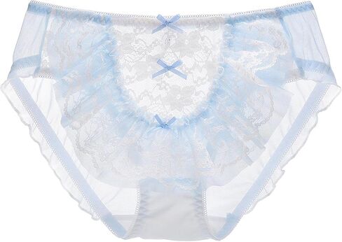 Sexy Floral Panties for Women Lolita Lace Frilly Cute Underwear Soft Invisible Sheer Bikini Briefs Bridal Lingerie in Kuwait