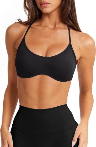 Laslulu Womens Sexy Y Back Sports Bra pat Racerback Spaghetti Strap Workout Yoga Gym Athletic Bras Tops Bralettes in Kuwait