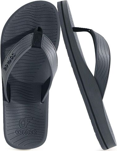 Coface Men Flip Flops مريح اليوغا وسادة حصيرة سليم ثونغ مع دعم القوس شرائح شاطئ الصيف غير الرسمية للرجل ، حجم 7 ~ 15 in Kuwait