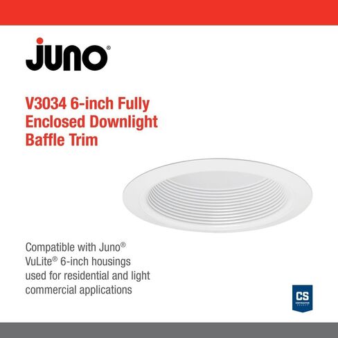 Juno V3024 WWH LED Conical Baffle Trim Round White VuLite, 6 Inch in Saudi Arabia