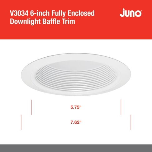 Juno V3024 WWH LED Conical Baffle Trim Round White VuLite, 6 Inch in Saudi Arabia