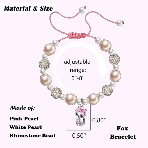 Cute Axolot Bracelet Shiny Pink Axolot/Fox/Deer Charm Bracelet Stuff Axolot/Fox/Deer Lover Animal Christmas Birthday Jewelry Gifts in Saudi Arabia