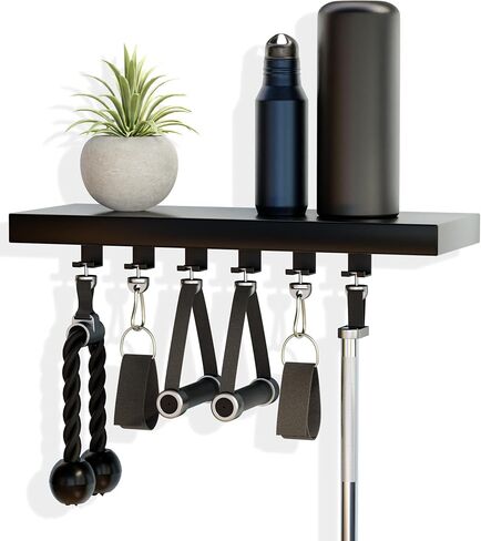 16 inch Tonal Accessory Floating Shelf Black - with 6 Brackets/Mounts/Clips pre-Installed in Saudi Arabia
