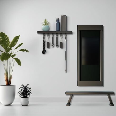 16 inch Tonal Accessory Floating Shelf Black - with 6 Brackets/Mounts/Clips pre-Installed in Saudi Arabia