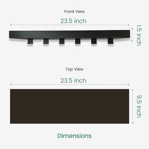 16 inch Tonal Accessory Floating Shelf Black - with 6 Brackets/Mounts/Clips pre-Installed in Saudi Arabia