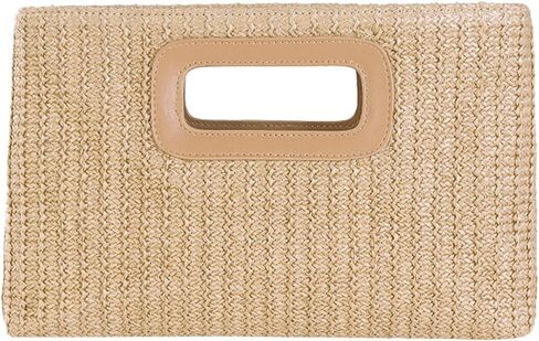 Women Top Handle Handbag Chain Crossbody Bag 2025 Summer Raffia Straw Clutch Beach Vacation Evening Square Purse in Kuwait