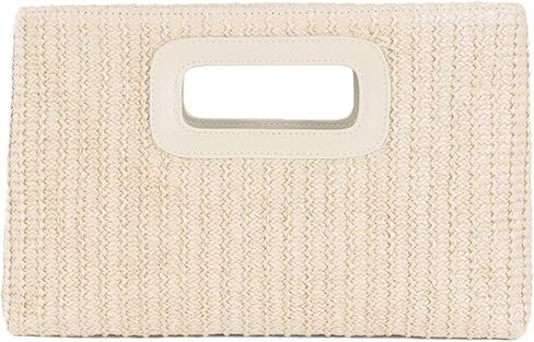 Women Top Handle Handbag Chain Crossbody Bag 2025 Summer Raffia Straw Clutch Beach Vacation Evening Square Purse in Kuwait