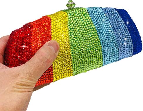 Boutique De FGG Crystal Clutch Evening Bag Novelty Rhinestone Clutch Purses for Women Formal Wedding Bridal Handbags,Mini in Saudi Arabia