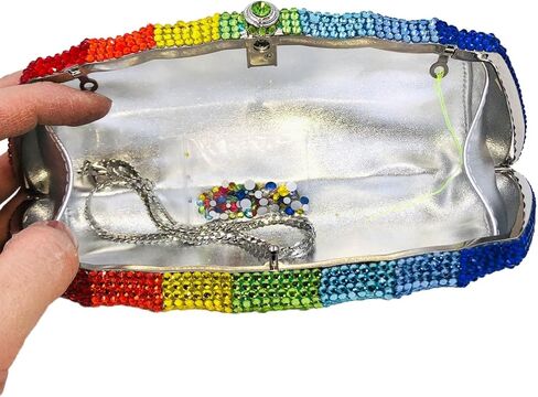 Boutique De FGG Crystal Clutch Evening Bag Novelty Rhinestone Clutch Purses for Women Formal Wedding Bridal Handbags,Mini in Saudi Arabia
