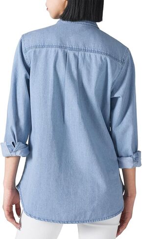 HISEA Women Denim Shirt Long Sleeve Button Down Shirts Regular Fit Casual Lightweight Jean Shirt in Kuwait