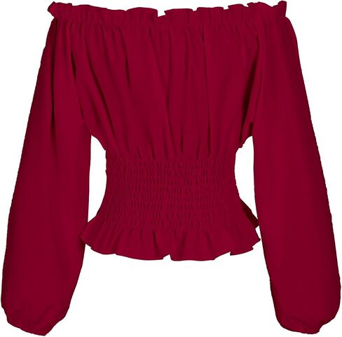 Oiefeen Womens Renaissance Peasant Blouse Off Shoulder Long Sleeve Tops in Kuwait