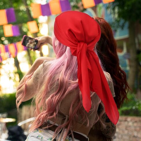 Women Satin Square Head Scarf Medium Neck Scarve Like Silk Sleeping Hair Wrapping Night Square Solid Hair Bandana in Saudi Arabia