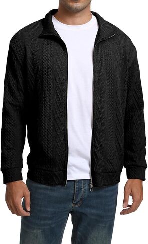 Men’s Full Zip Up Cardigan Outerwear Casual Shawl Collar Open Front Cardigan Sweaters with Pockets in Saudi Arabia