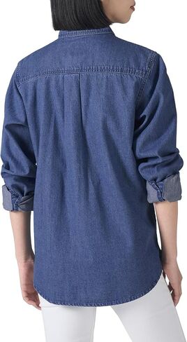 HISEA Women Denim Shirt Long Sleeve Button Down Shirts Regular Fit Casual Lightweight Jean Shirt in Kuwait
