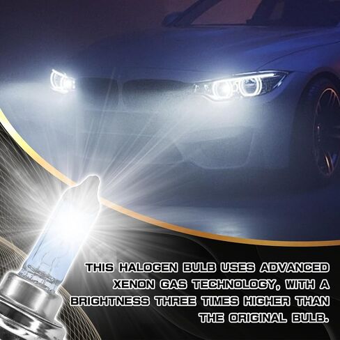 H7 Headlight Bulb H7 Halogen Head Light Bulbs, Ultra White Bright Halogen Headlight Bulb 12V 100W High Beam Low Beam Fog Light Bulbs, Universal Light Lamp for Most Cars, Trucks, SUVs (H7) in Saudi Arabia