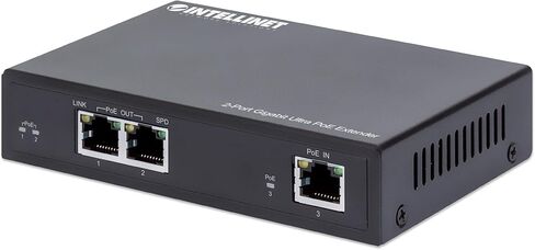موسع Intellinet Industrial Gigabit PoE++، منفذ إخراج واحد بقدرة 80 وات، يمتد PoE حتى 328 قدمًا أخرى، قابل للتركيب على السكك الحديدية DIN، تصنيف IP30، معدن - ضمان Mfg لمدة 3 سنوات - 508957 in Kuwait