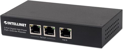 موسع Intellinet Industrial Gigabit PoE++، منفذ إخراج واحد بقدرة 80 وات، يمتد PoE حتى 328 قدمًا أخرى، قابل للتركيب على السكك الحديدية DIN، تصنيف IP30، معدن - ضمان Mfg لمدة 3 سنوات - 508957 in Kuwait