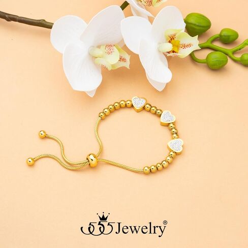 555 jewelry المرأة الفولاذ المقاوم للصدأ الحب قلب سوار حساسة متدلية in Kuwait