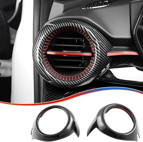 Dashboard AC Air Vent Outlet Trim, for Chevrolet Trax 2024 2025 - ABS Carbon Fiber Sport Interior Trim Accessories in Kuwait
