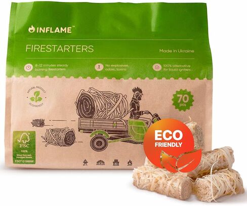 Inflame Fire Starters 400 pcs - Fire Starters for Campfires, Charcoal, BBQ in Kuwait