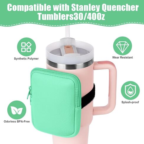 AUAUY Water Bottle Pouch For Stanley Quencher Adventure 40Oz & Stanley Iceflow 20Oz 30Oz, Gym Tumbler Pouch for Stanley Cup, Women'S Gym Cup Accessories in Saudi Arabia