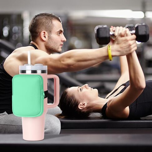 AUAUY Water Bottle Pouch For Stanley Quencher Adventure 40Oz & Stanley Iceflow 20Oz 30Oz, Gym Tumbler Pouch for Stanley Cup, Women'S Gym Cup Accessories in Saudi Arabia