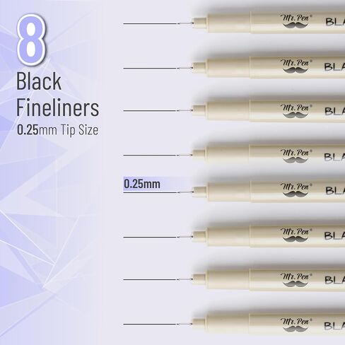 Mr. Pen- Drawing Pens for Artists, 8 Pack/Fineliner Micro Anime/Sketch Pens, Line Art/Inking Pens, Fine Point Bible Journaling Pens in Saudi Arabia