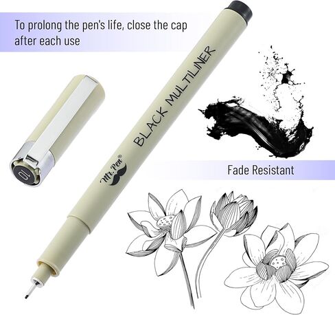 Mr. Pen- Drawing Pens for Artists, 8 Pack/Fineliner Micro Anime/Sketch Pens, Line Art/Inking Pens, Fine Point Bible Journaling Pens in Saudi Arabia