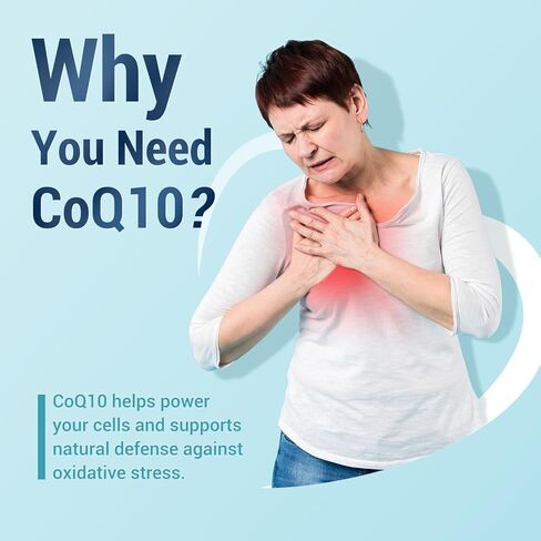 CoQ10 200mg - امتصاص مرتفع 99 ٪ ubiquinone أنزيم Q10 - Co Q 10 الدعم لدعم القلب ، مضادات الأكسدة والطاقة - 60 كبسولات نباتية in Kuwait