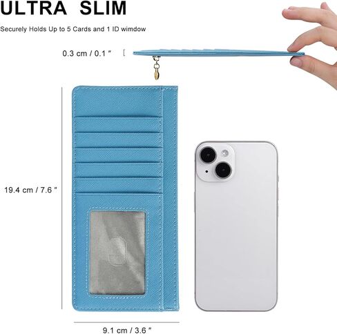 XEYOU Women Slim Rfid Blocking Credit Card Case Holder Wallet Zip ID Case Wallet Small Compact Leather Wallet Coin Purse in Kuwait