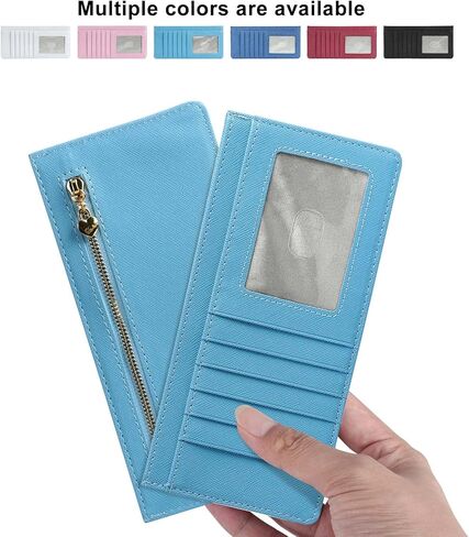 XEYOU Women Slim Rfid Blocking Credit Card Case Holder Wallet Zip ID Case Wallet Small Compact Leather Wallet Coin Purse in Kuwait